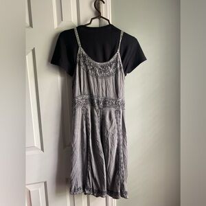Vintage 90s Gray India Slip Dress
